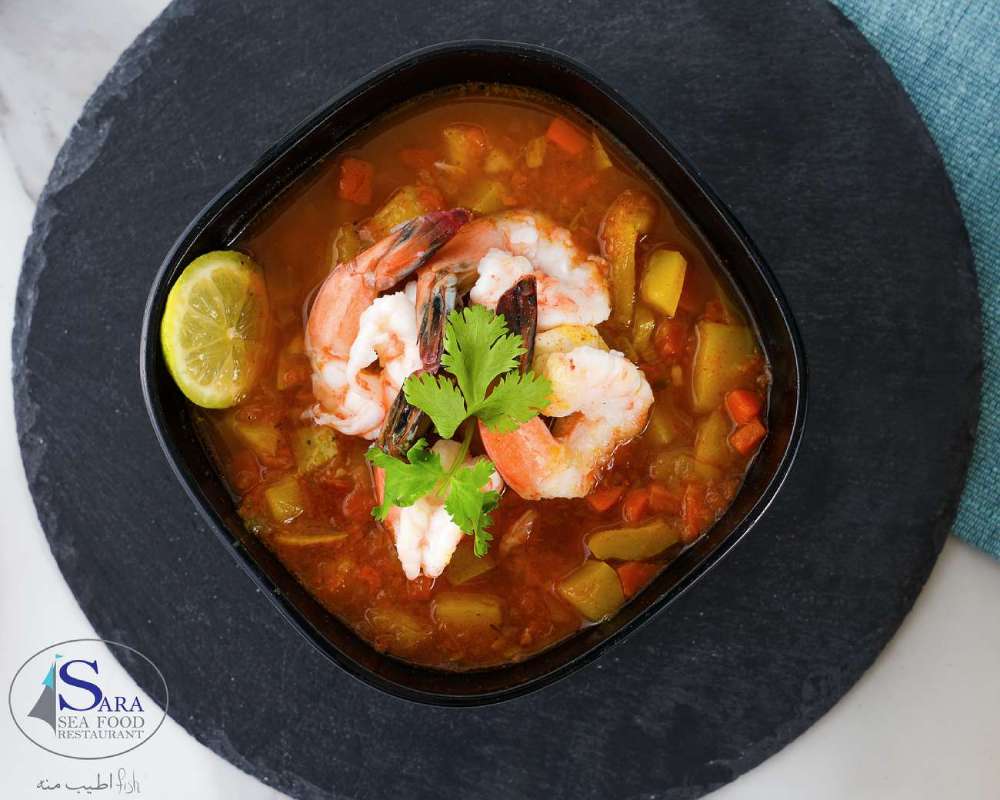 شوربة جمبري مع الخضار